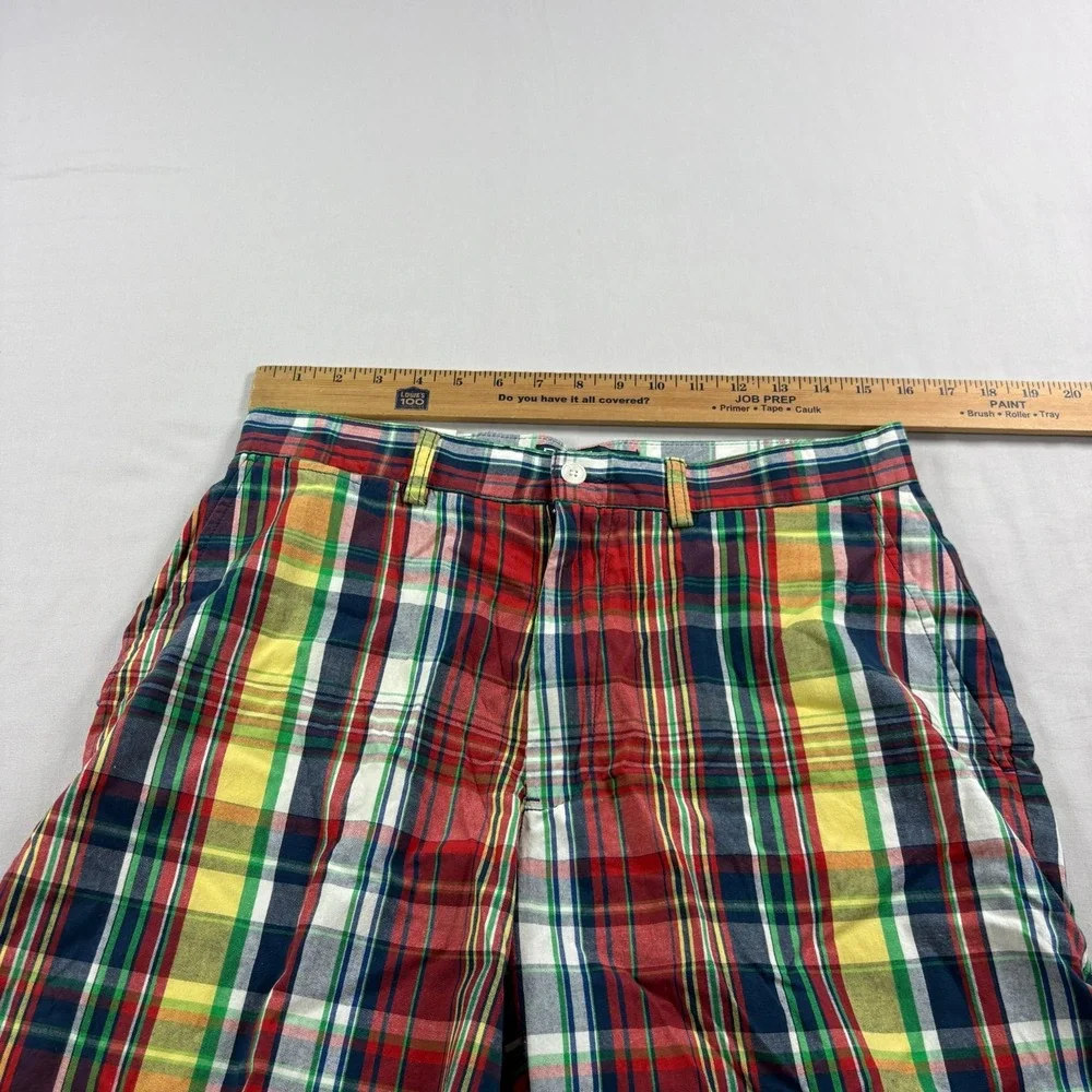 Vintage Polo Ralph Lauren Shorts Mens Size 32 Plaid Chino Multicolor Preppy 90s